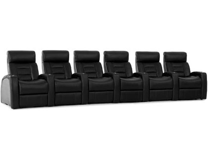 octane flex hr 6 seats in a row theater seating with motor headrest
