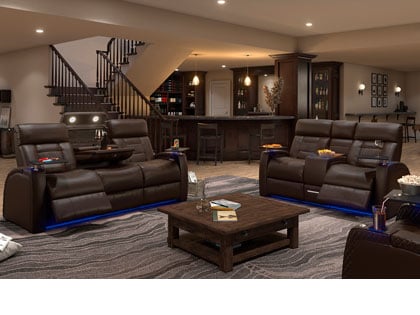 octane flex hr movie room sofa sets
