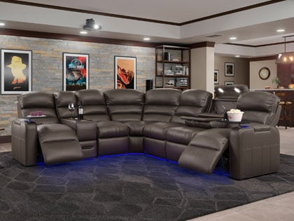 Magnum lhr brown leather sectional