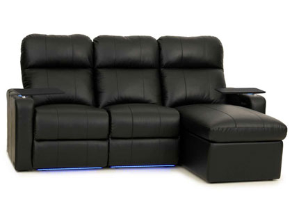 black leather couch with chaise
