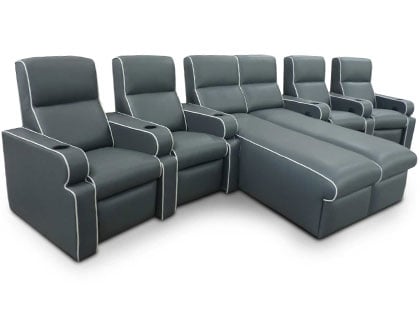 Fortress Seating Regal in charcoal gray leather