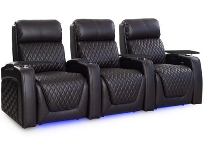 Slate LHR Massage home theater seating row of 3