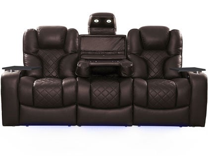 leather power reclining sofa with power headrest
