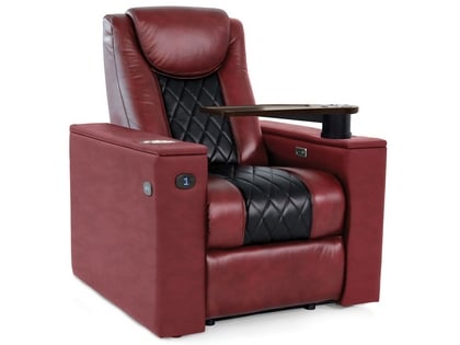 commercial cinema recliner in red leather