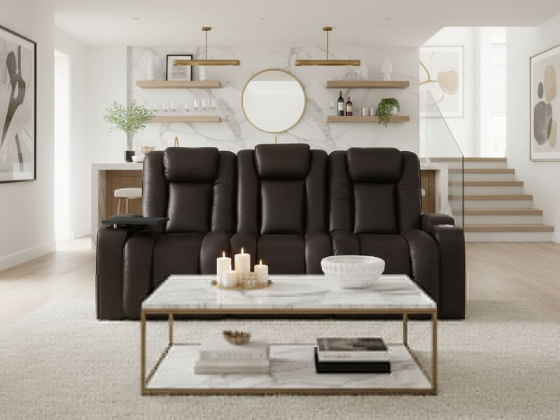 Octane Force HR Max Power Reclining Sofa with Power Headrest | Brown