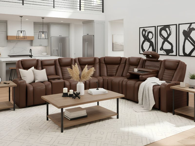 Octane Oasis Power Massage Sectional with Heat | Power Lumbar