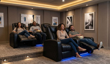 Azure LHR Power Recliner | Black | Italian Leather | Deep Arm