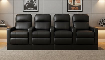 home theater seating with built-on risers