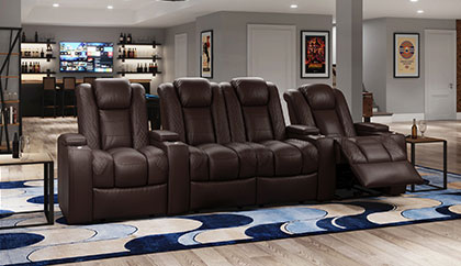 Rows of 4 Seats with Center Loveseat